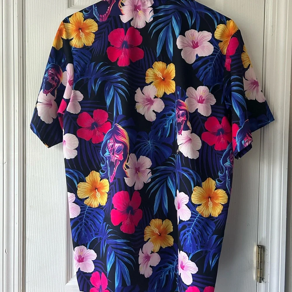 Shiprocked 2025 Cruise Skully Floral Hawaiian Shirt - Picture 6 of 6